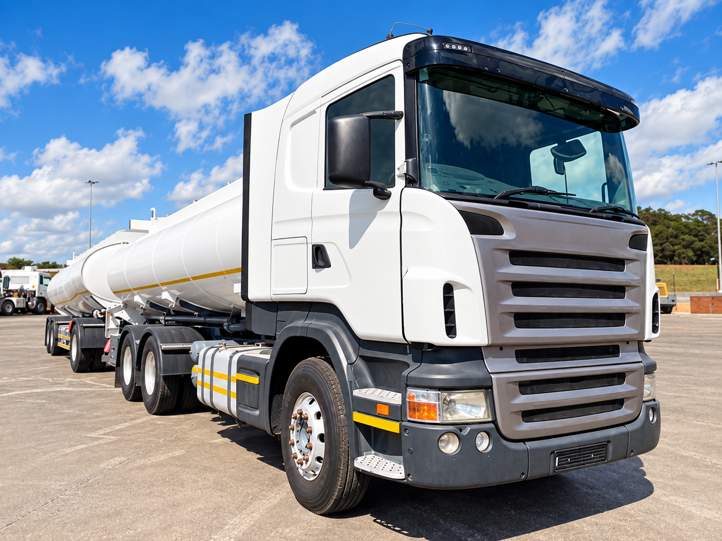 Tanker fleet lined up at depot